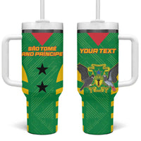 Custom Sao Tome and Principe Football Tumbler With Handle Go Champions - Green Color - Wonder Print Shop