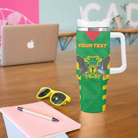 Custom Sao Tome and Principe Football Tumbler With Handle Go Champions - Green Color - Wonder Print Shop