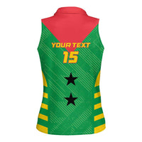 Custom Sao Tome and Principe Football Women Sleeveless Polo Shirt Go Champions - Green Ver - Wonder Print Shop