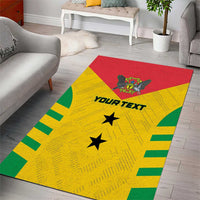 Custom Sao Tome and Principe Football Area Rug Go Champions - Yellow Ver - Wonder Print Shop