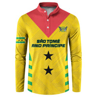 Custom Sao Tome and Principe Football Button Sweatshirt Go Champions - Yellow Ver - Wonder Print Shop