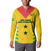 Custom Sao Tome and Principe Football Button Sweatshirt Go Champions - Yellow Ver - Wonder Print Shop