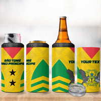 Custom Sao Tome and Principe Football 4 in 1 Can Cooler Tumbler Go Champions - Yellow Color