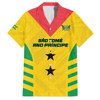 Custom Sao Tome and Principe Football Family Matching Off The Shoulder Long Sleeve Dress and Hawaiian Shirt Go Champions - Yellow Ver