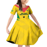 Custom Sao Tome and Principe Football Family Matching Off Shoulder Short Dress and Hawaiian Shirt Go Champions - Yellow Ver - Wonder Print Shop