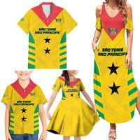 Custom Sao Tome and Principe Football Family Matching Summer Maxi Dress and Hawaiian Shirt Go Champions - Yellow Ver - Wonder Print Shop
