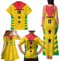 Custom Sao Tome and Principe Football Family Matching Tank Maxi Dress and Hawaiian Shirt Go Champions - Yellow Ver - Wonder Print Shop