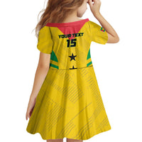 Custom Sao Tome and Principe Football Kid Short Sleeve Dress Go Champions - Yellow Ver - Wonder Print Shop