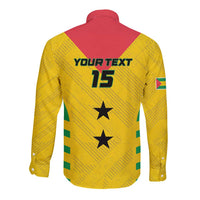 Custom Sao Tome and Principe Football Long Sleeve Button Shirt Go Champions - Yellow Ver