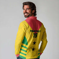 Custom Sao Tome and Principe Football Long Sleeve Polo Shirt Go Champions - Yellow Ver - Wonder Print Shop