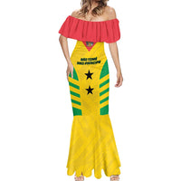 Custom Sao Tome and Principe Football Mermaid Dress Go Champions - Yellow Ver - Wonder Print Shop