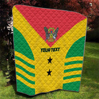 Custom Sao Tome and Principe Football Quilt Go Champions - Yellow Ver - Wonder Print Shop