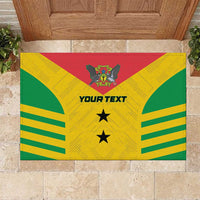 Custom Sao Tome and Principe Football Rubber Doormat Go Champions - Yellow Ver - Wonder Print Shop