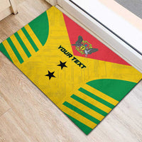 Custom Sao Tome and Principe Football Rubber Doormat Go Champions - Yellow Ver - Wonder Print Shop