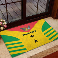Custom Sao Tome and Principe Football Rubber Doormat Go Champions - Yellow Ver - Wonder Print Shop