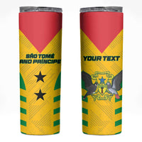 Custom Sao Tome and Principe Football Skinny Tumbler Go Champions - Yellow Color - Wonder Print Shop
