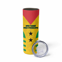 Custom Sao Tome and Principe Football Skinny Tumbler Go Champions - Yellow Color - Wonder Print Shop