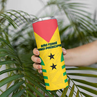 Custom Sao Tome and Principe Football Skinny Tumbler Go Champions - Yellow Color - Wonder Print Shop