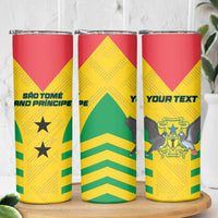 Custom Sao Tome and Principe Football Skinny Tumbler Go Champions - Yellow Color - Wonder Print Shop