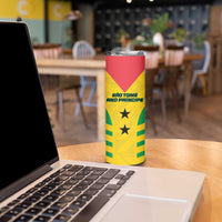 Custom Sao Tome and Principe Football Skinny Tumbler Go Champions - Yellow Color - Wonder Print Shop