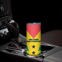 Custom Sao Tome and Principe Football Skinny Tumbler Go Champions - Yellow Color - Wonder Print Shop