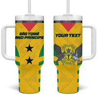 Custom Sao Tome and Principe Football Tumbler With Handle Go Champions - Yellow Color - Wonder Print Shop