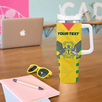 Custom Sao Tome and Principe Football Tumbler With Handle Go Champions - Yellow Color - Wonder Print Shop