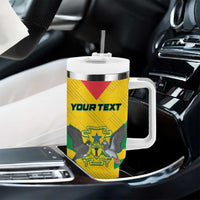 Custom Sao Tome and Principe Football Tumbler With Handle Go Champions - Yellow Color - Wonder Print Shop