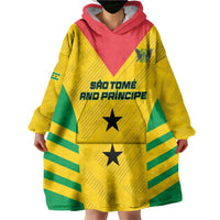 Custom Sao Tome and Principe Football Wearable Blanket Hoodie Go Champions - Yellow Ver - Wonder Print Shop