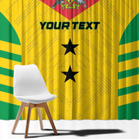 Custom Sao Tome and Principe Football Window Curtain Go Champions - Yellow Ver - Wonder Print Shop