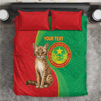 Personalised Mauritania Bedding Set African Wild Cat With Coat Of Arms - Wonder Print Shop