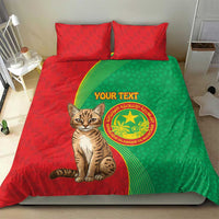Personalised Mauritania Bedding Set African Wild Cat With Coat Of Arms - Wonder Print Shop