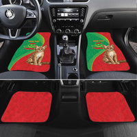 Personalised Mauritania Car Mats African Wild Cat With Coat Of Arms - Wonder Print Shop