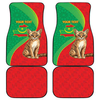 Personalised Mauritania Car Mats African Wild Cat With Coat Of Arms - Wonder Print Shop
