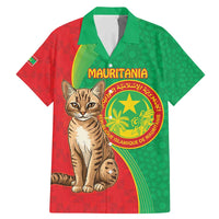 Personalised Mauritania Family Matching Mermaid Dress and Hawaiian Shirt African Wild Cat With Coat Of Arms - Wonder Print Shop