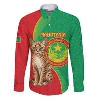Personalised Mauritania Family Matching Short Sleeve Bodycon Dress and Hawaiian Shirt African Wild Cat With Coat Of Arms - Wonder Print Shop