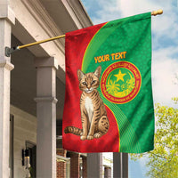 Personalised Mauritania Garden Flag African Wild Cat With Coat Of Arms - Wonder Print Shop