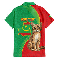 Personalised Mauritania Hawaiian Shirt African Wild Cat With Coat Of Arms - Wonder Print Shop