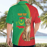 Personalised Mauritania Hawaiian Shirt African Wild Cat With Coat Of Arms - Wonder Print Shop