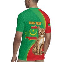 Personalised Mauritania Rugby Jersey African Wild Cat With Coat Of Arms - Wonder Print Shop