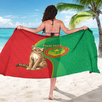 Personalised Mauritania Sarong African Wild Cat With Coat Of Arms - Wonder Print Shop