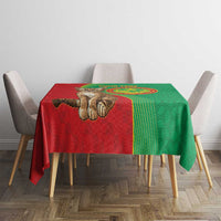 Personalised Mauritania Tablecloth African Wild Cat With Coat Of Arms - Wonder Print Shop