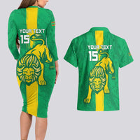 Custom Mauritania Football Couples Matching Long Sleeve Bodycon Dress and Hawaiian Shirt Go Al-Murabitun