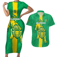 Custom Mauritania Football Couples Matching Short Sleeve Bodycon Dress and Hawaiian Shirt Go Al-Murabitun