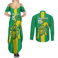 Custom Mauritania Football Couples Matching Summer Maxi Dress and Long Sleeve Button Shirt Go Al-Murabitun