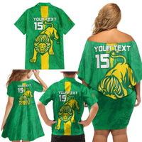 Custom Mauritania Football Family Matching Off Shoulder Short Dress and Hawaiian Shirt Go Al-Murabitun - Wonder Print Shop
