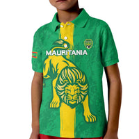 Custom Mauritania Football Kid Polo Shirt Go Al-Murabitun - Wonder Print Shop