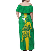 Custom Mauritania Football Off Shoulder Maxi Dress Go Al-Murabitun - Wonder Print Shop