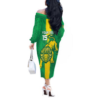 Custom Mauritania Football Off The Shoulder Long Sleeve Dress Go Al-Murabitun - Wonder Print Shop