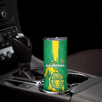 Custom Mauritania Football Skinny Tumbler Go Al-Murabitun - Wonder Print Shop